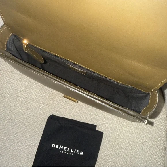 DeMellier Dark Olive Crossbody / Shoulder Smooth Leather Bag with Gold Hardware - Picture 10 of 11
